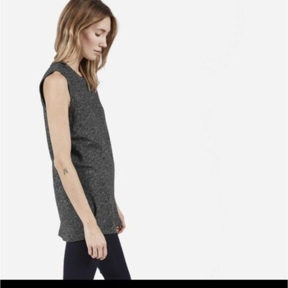 Everlane The Sweater Muscle Tank Cotton Wool Blend in charcoal Gray - Picture 3 of 11